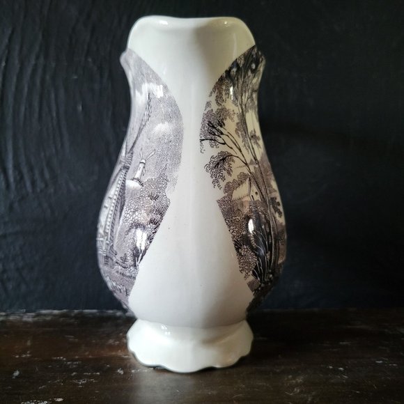 Vintage Palissy Ware Dutch Windmill Jug / Creamer, French Ceramic *Repair - Picture 2 of 8